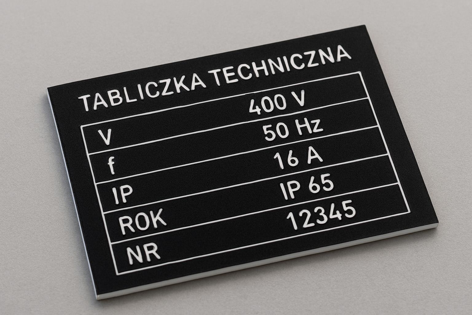 Inspiracja AI - Tabliczka techniczna w Białymstoku
