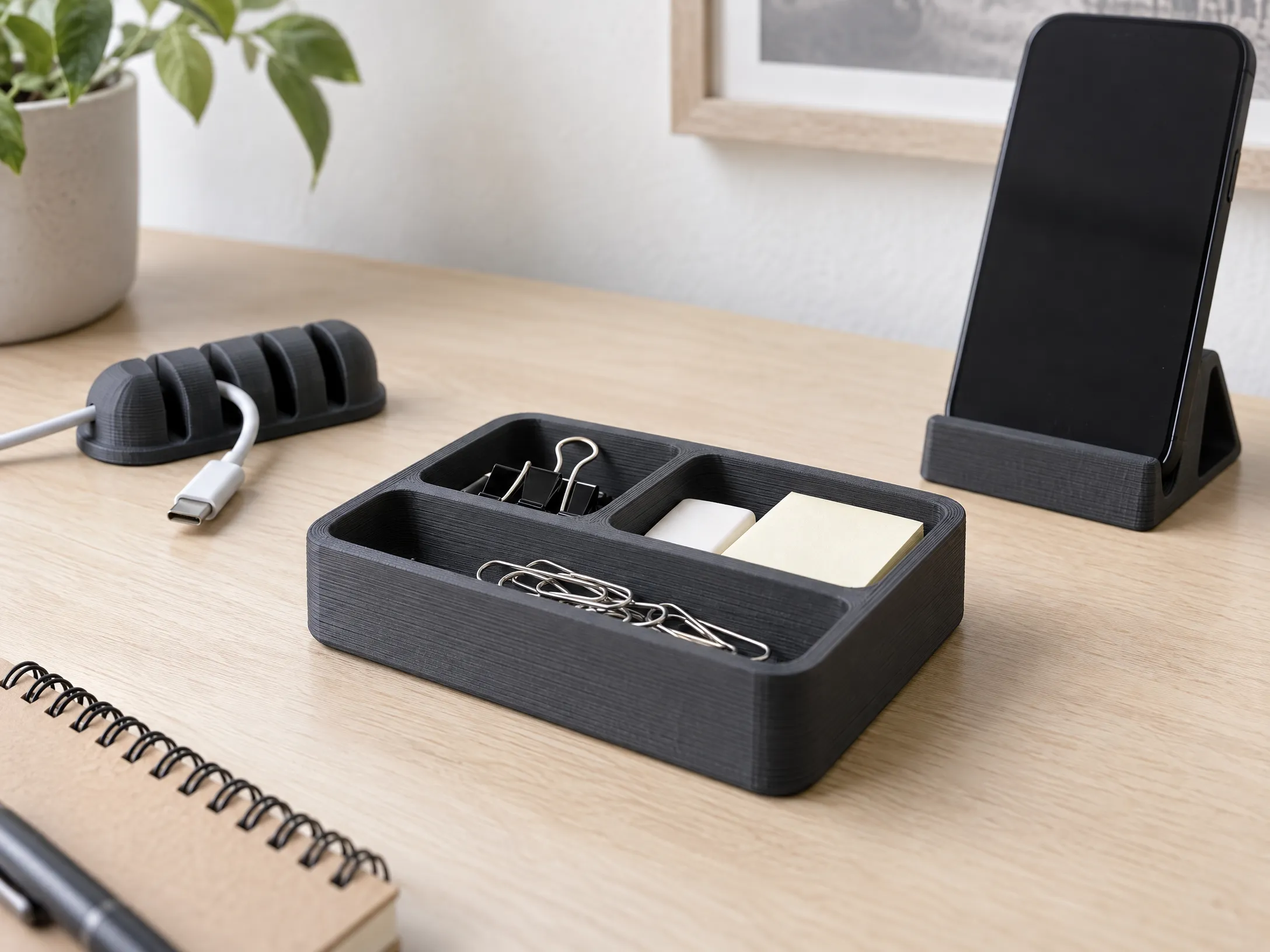 Realizacja: Organizery i uchwyty biurowe z druku 3D