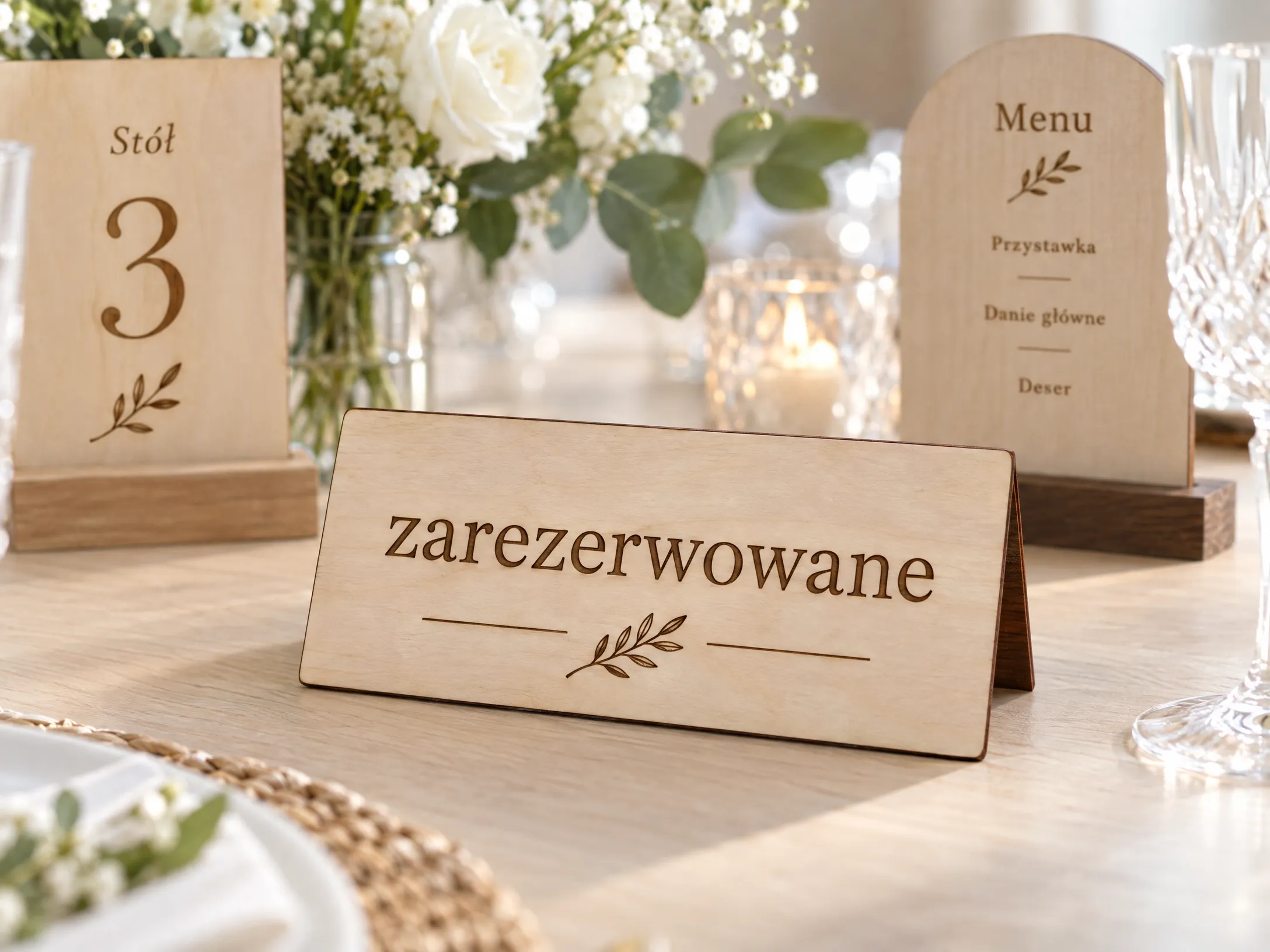 Realizacja: Winietki, numery stołów i menu