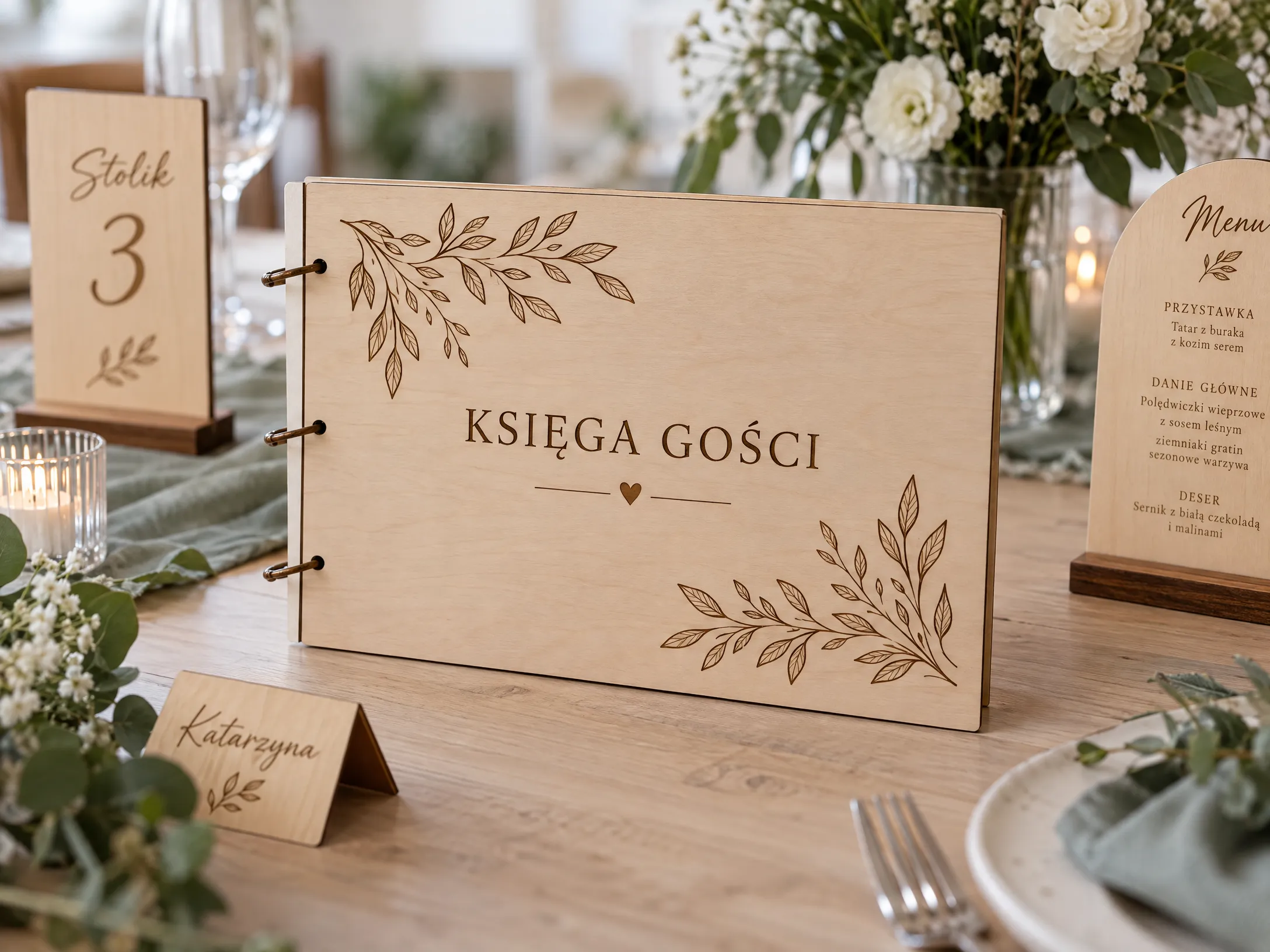 Realizacja: Winietki, numery stołów i menu